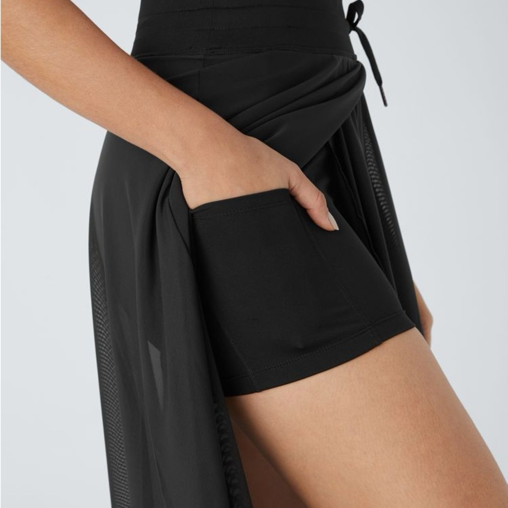 HALARA Black Asymmetrical Pleated Midi Skirt - Picture 7 of 8